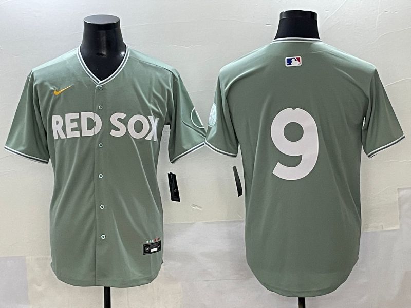 Men 2025 Boston Red Sox #9 No Name Light Green Joint Name Nike MLB Jersey style 1
